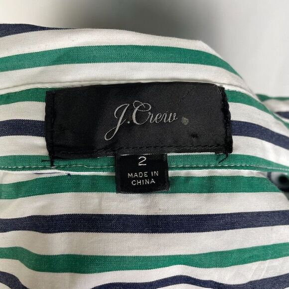 J. Crew Poplin Cotton Stripe Tie Waist Shirt Dress - Women’s 2 - Picture 6 of 8